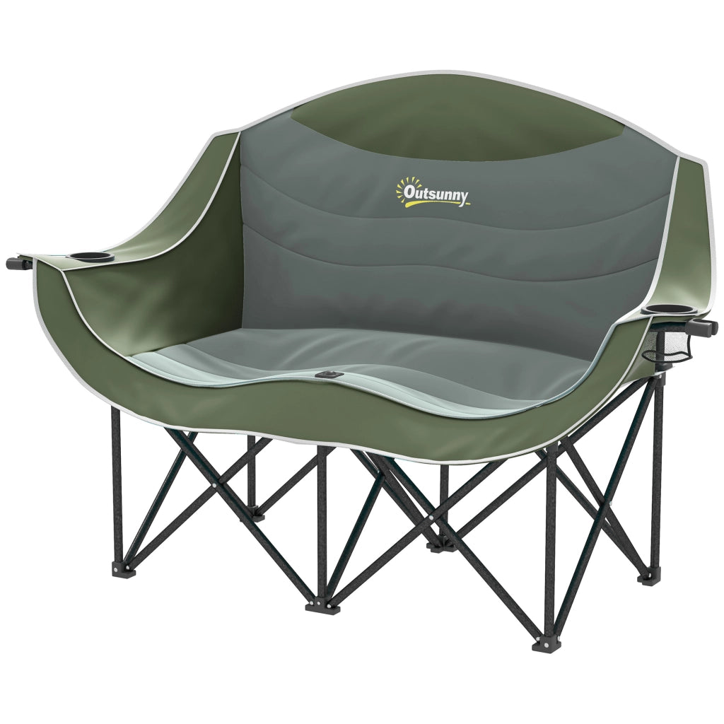 Sedia pieghevole 2 posti con porta bevande e borsa ¨C zephmum ¨C Verde