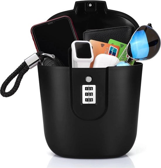 Portatile chiusura antifurto - Portatile cassetta di sicurezza - Chiusura da viaggio Adatto per il mare con numeri (nero)