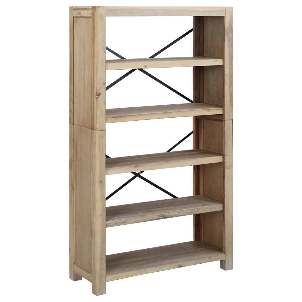 Libreria a 5 Ripiani 80x30x140 cm in Legno Massello di Acacia cod mxl 10278