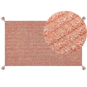 Tappeto in cotone con motivo semplice arancione 80 x 150 cm camera da letto soggiorno