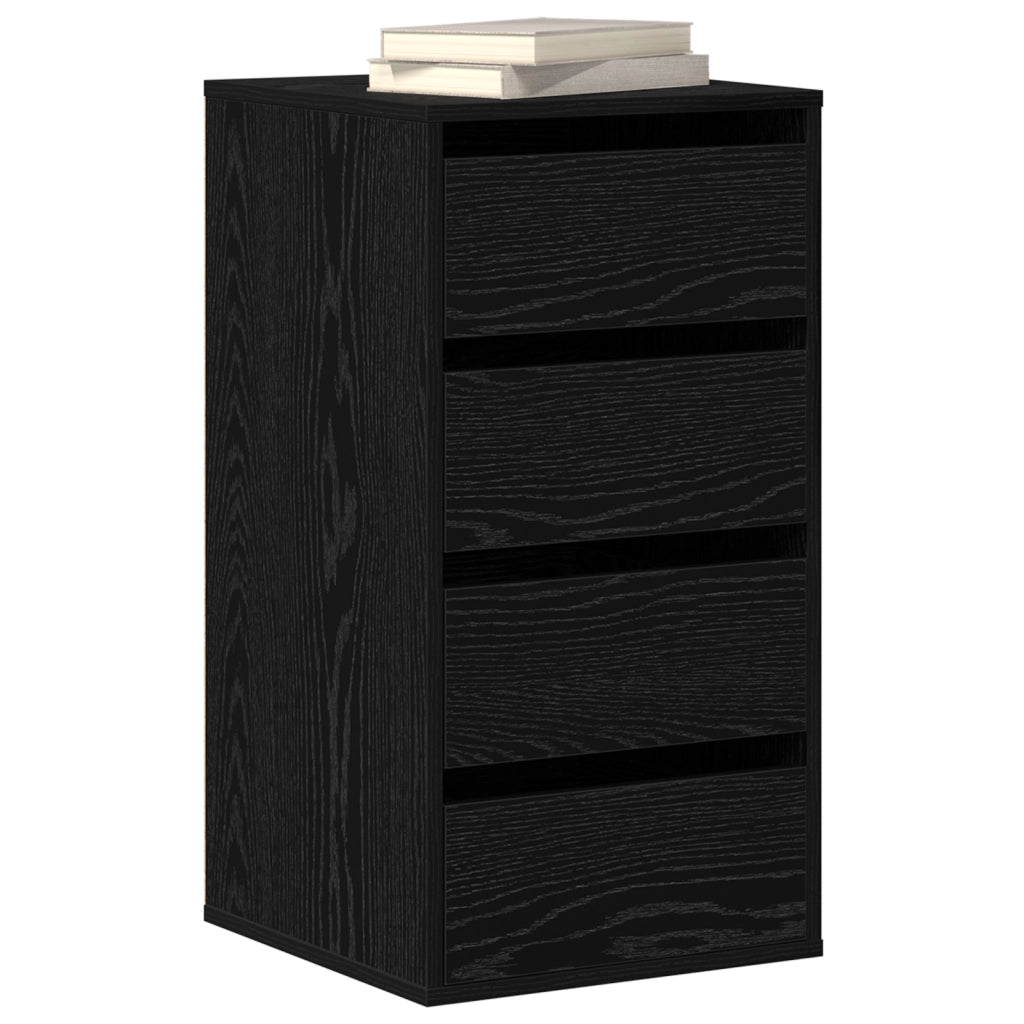 ComÃ² Angolare Nero Rovere 40x41x76 cm Legno Ingegnerizzato