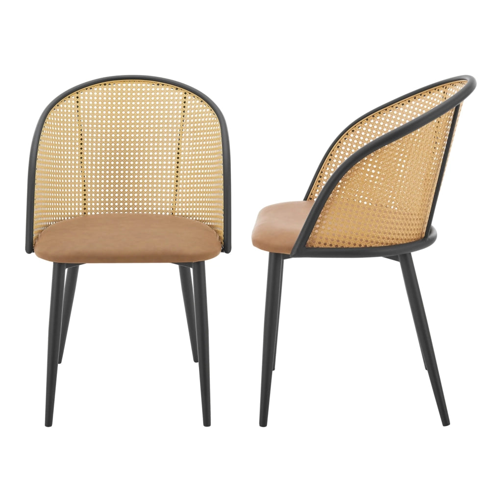 Set di 2 sedie da pranzo 82 x 56 x 55 cm marrone 03_0006724