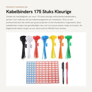 Fasciabatterie 175 pezzi - Fasciabatterie selfadattanti - Fasciabatterie con adesivo - Fasciabatterie riciclabili - Fasciabatterie colorate - Inclusi etichette - Organizzatore cavi