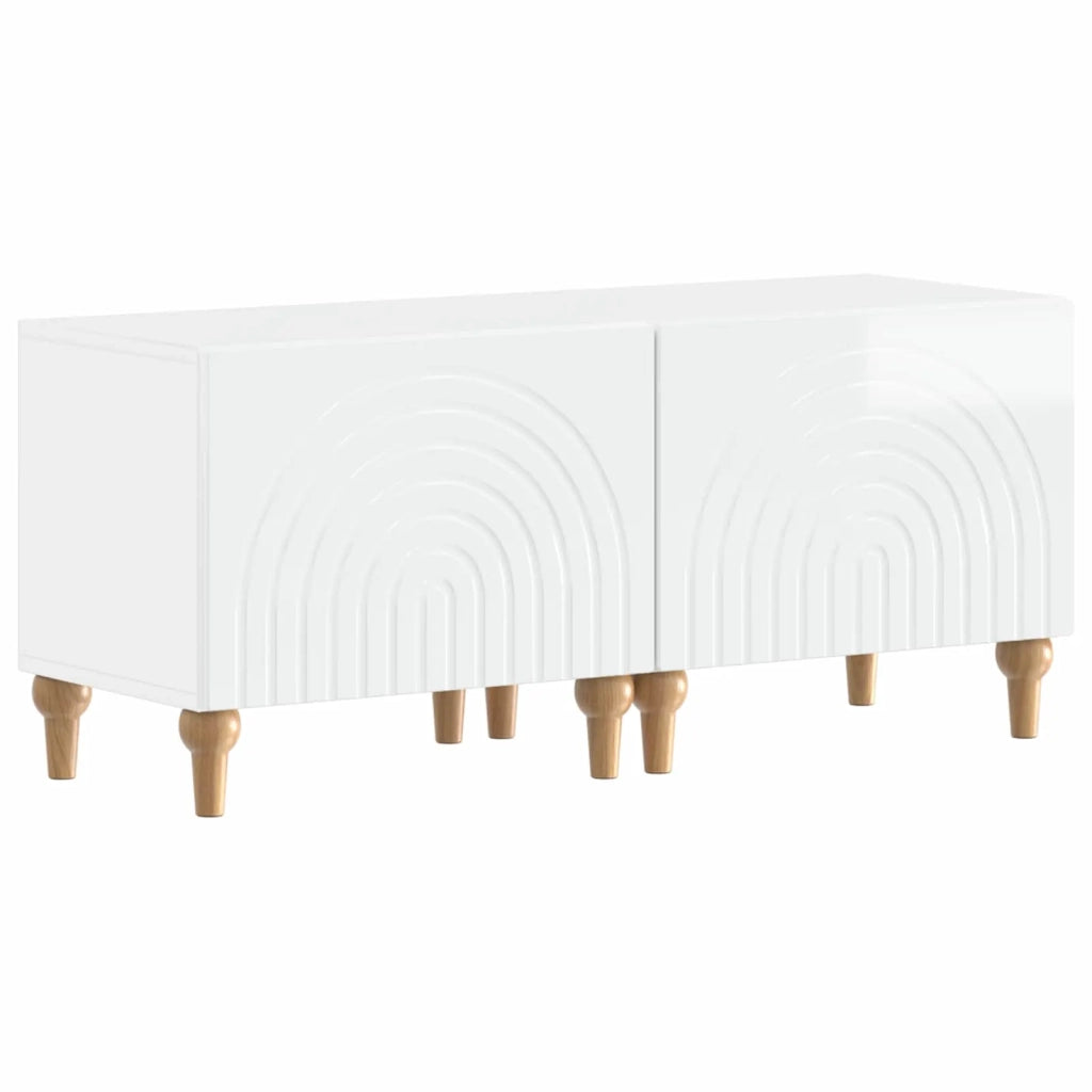 Mobile TV LED a 3 pezzi Bianco Lucido Legno ingegnerizzato 3416501