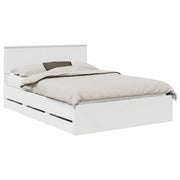 Letto matrimoniale | Letto per adulti | Struttura del letto Bianco 140 x 190 cm Legno Ingegnerizzato