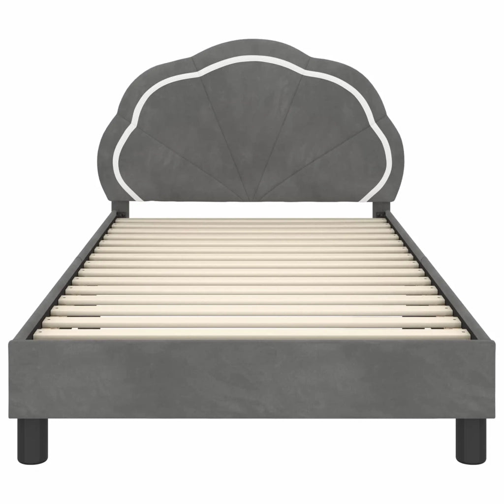 Struttura letto Bambini | Letto Infantile | Lettino con testata Grigio Scuro 90 x 200 cm
