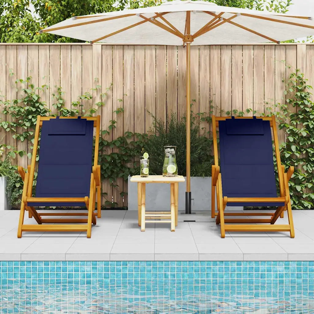 Sedia da spiaggia 2 pcs Marrone Legno di Acacia Massello 3325143