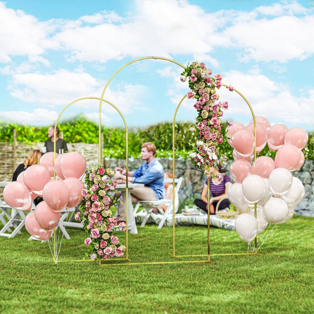Arco per Matrimonio in Metallo Dorato ¨C Zephmum ¨C 2.2m, 2m, 1.8m