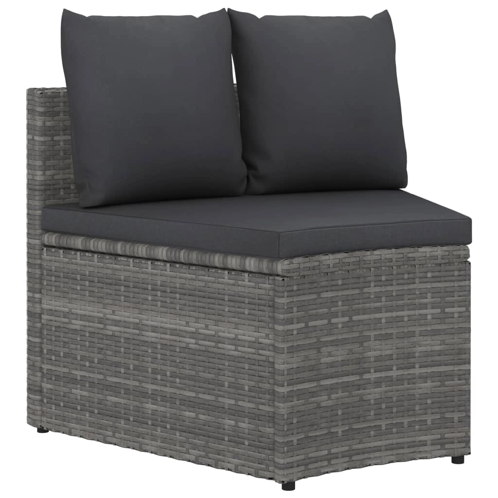 Set di mobili da giardino mobili da esterno 4 pezzi con cuscini resina intrecciata grigia 02_0016178