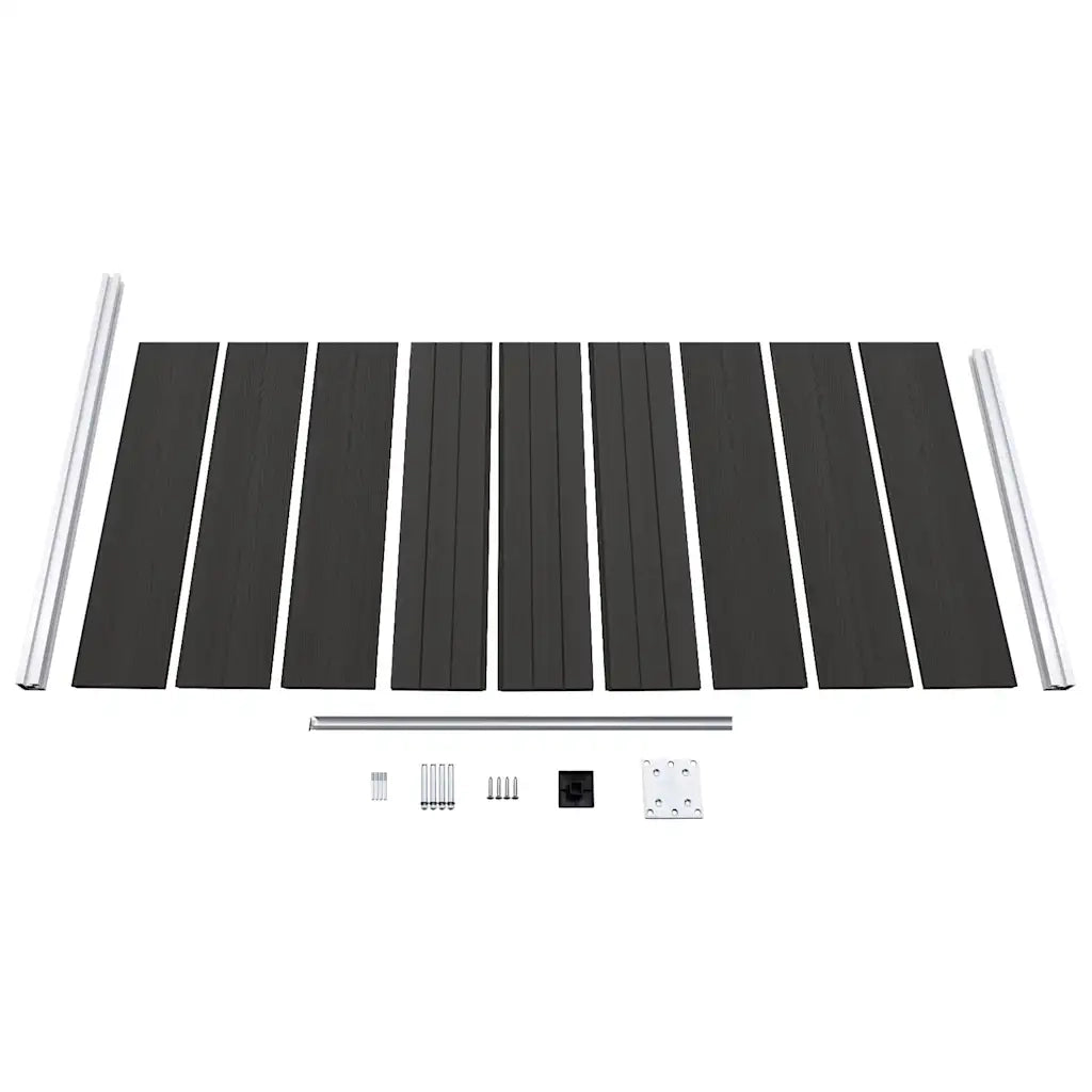 Pannello di recinzione | Recinzione da Giardino in WPC 95x186 cm Nero