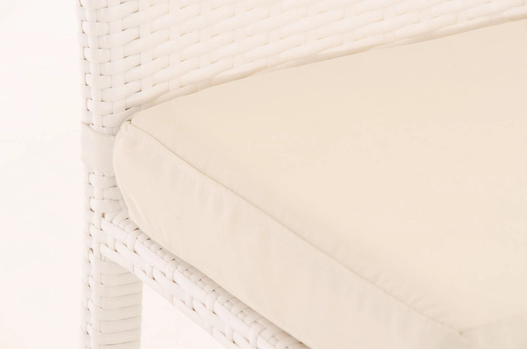 Sgabello Outdoor In Polirattan Mari bianco crema,bianco