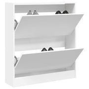 Scarpiera-Scaffale per scarpe Bianca 80x21x87,5 cm in Legno Multistrato