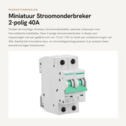 Interruttore di Corrente Miniatto - 2 Poli - 40A - 12-110V DC - Adatto per Installazioni Fotovoltaiche - Sicurezza e Affidabilità