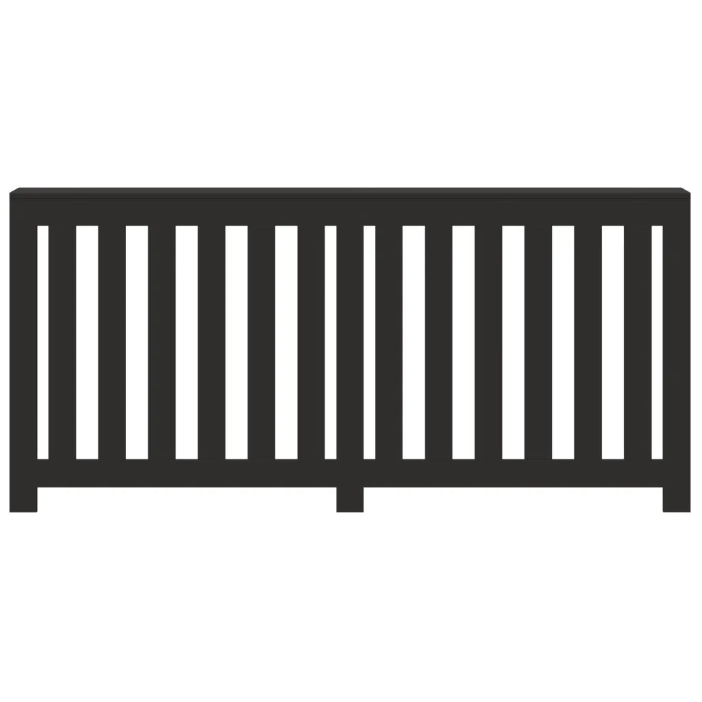 Copertura Termosifone Nera 175x20x82 cm in Legno Multistrato 852754