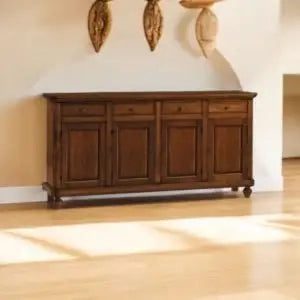 Credenza madia buffet base napoletana in legno 4 ante noce scuro