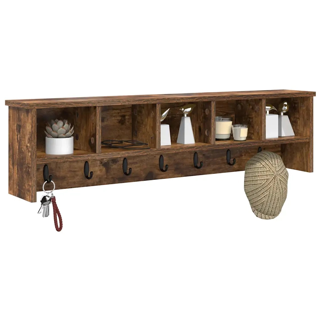 Appendiabiti a muro Rovere fumo 100 x 16 x 26 cm 874327