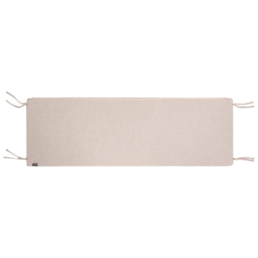 Cuscino per panche da esterno con lacci e rivestimento sfoderabile in tessuto beige con lacci, resistenti ai raggi UV e idrorepellenti