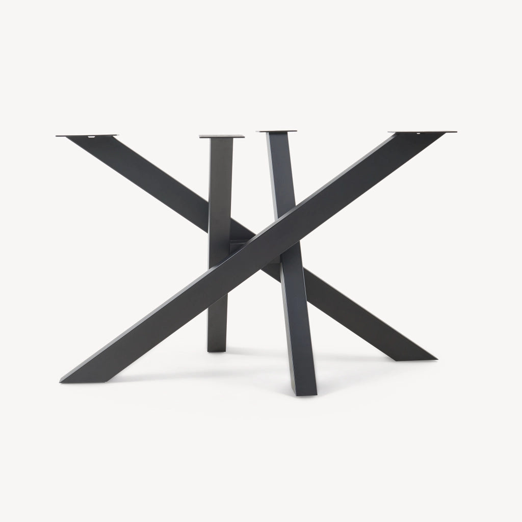Gamba Centrale Umala in Acciaio per Mobili Fai da Te Design Incrociato 115x65x72 cm Nero [en.casa]