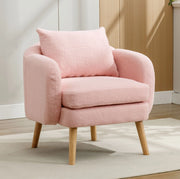 Poltrona singola in tessuto Teddy rosa 71x72x71 cm con cuscino; seduta 14 cm