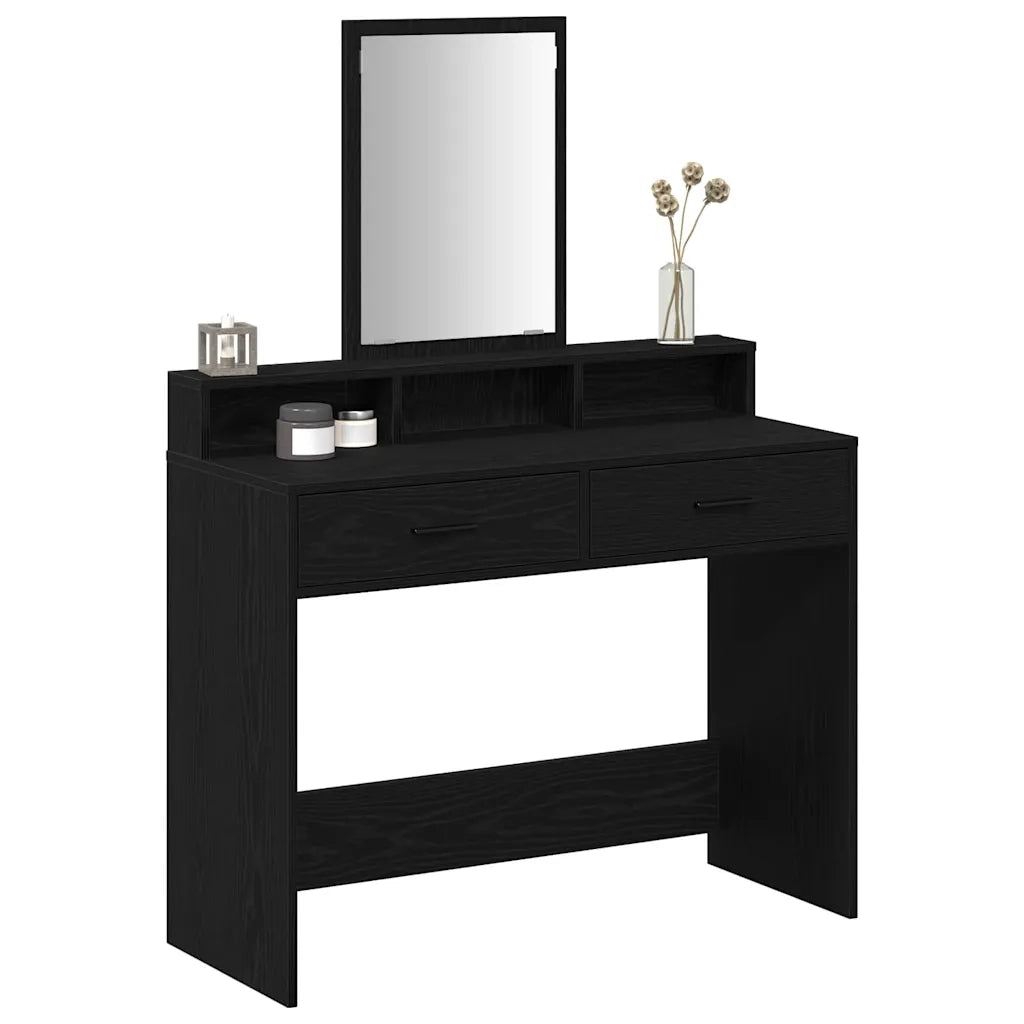 Tavolo da Trucco con cassetto Rovere Nero 100 x 41 x 140 cm 865146