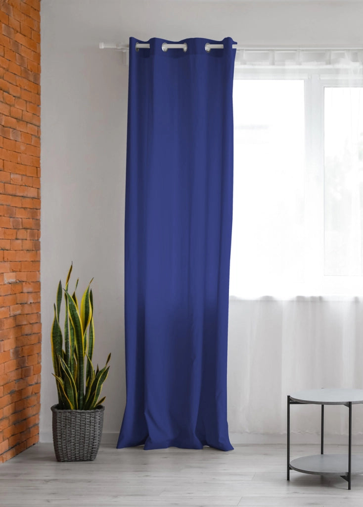 Tenda Semioscurante 140 x 290 Cm Moderne Con Occhielli  Blu - 1 Tenda