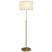 Lampada da Terra con Telecomando e Luminosità Regolabile 3000K-6000K, Paralume in Tessuto, Oro