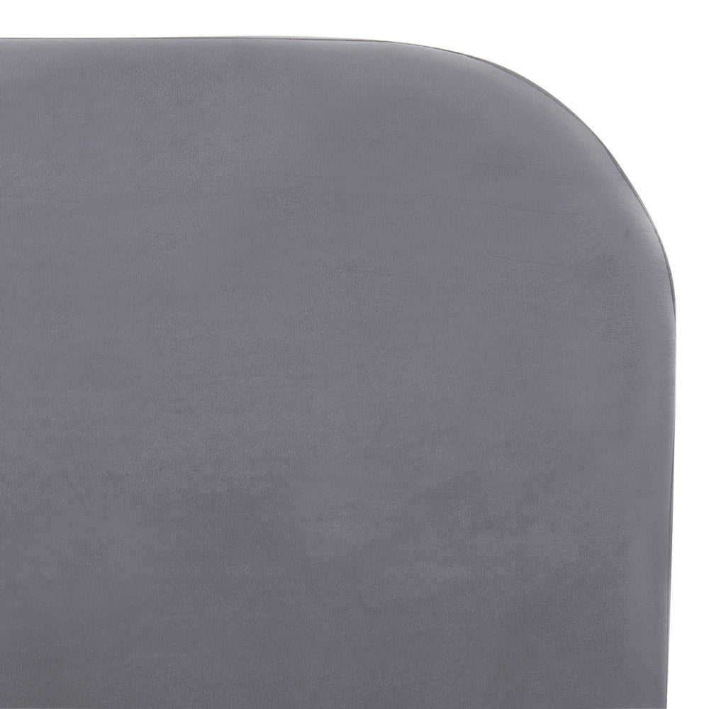 Letto grigio velluto tappezzeria doppia dimensione gambe dorate testiera con rete a doghe 140 x 200 cm design minimalista