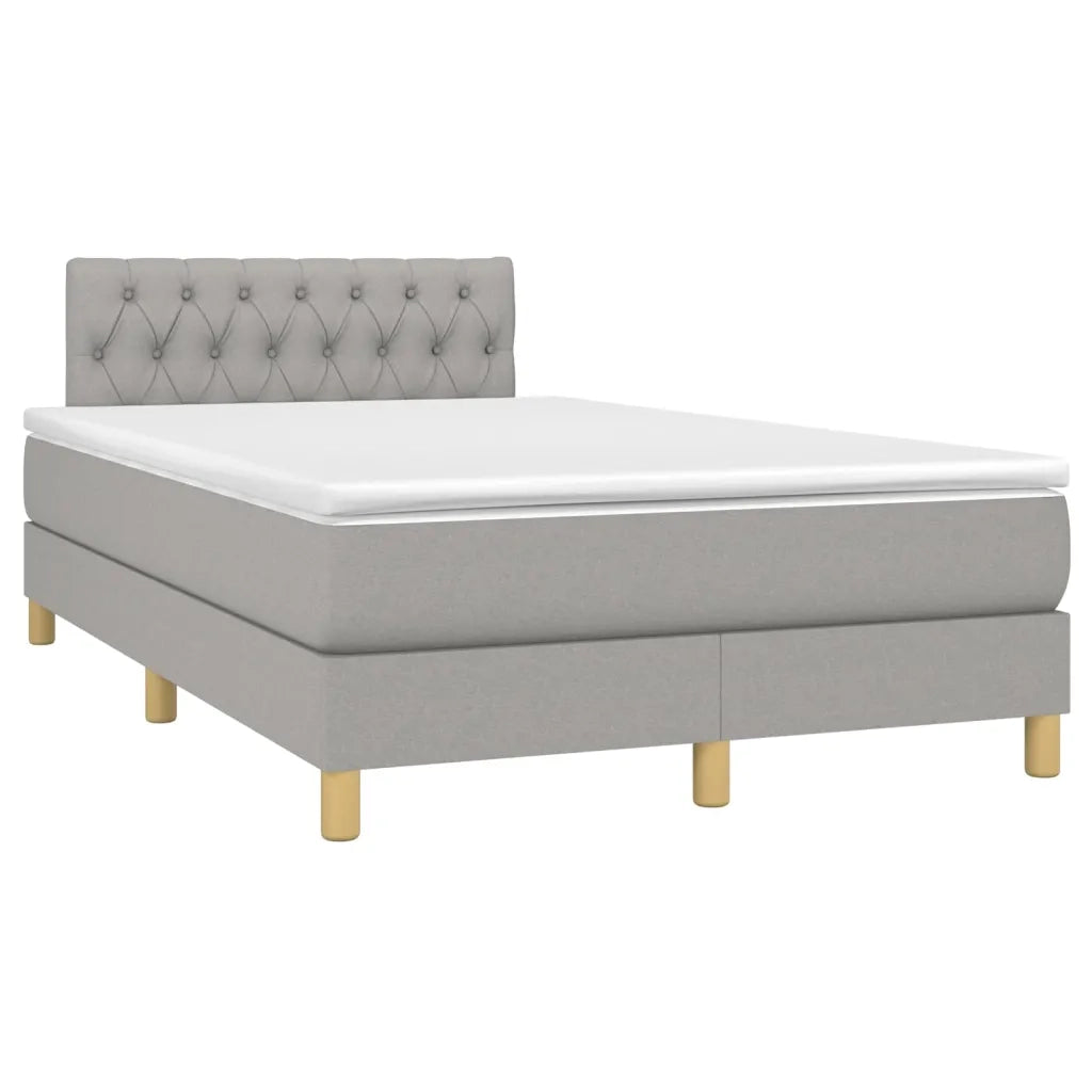 Letto a Molle Materasso e LED Grigio Chiaro 120x200 cm Tessuto cod mxl 63471
