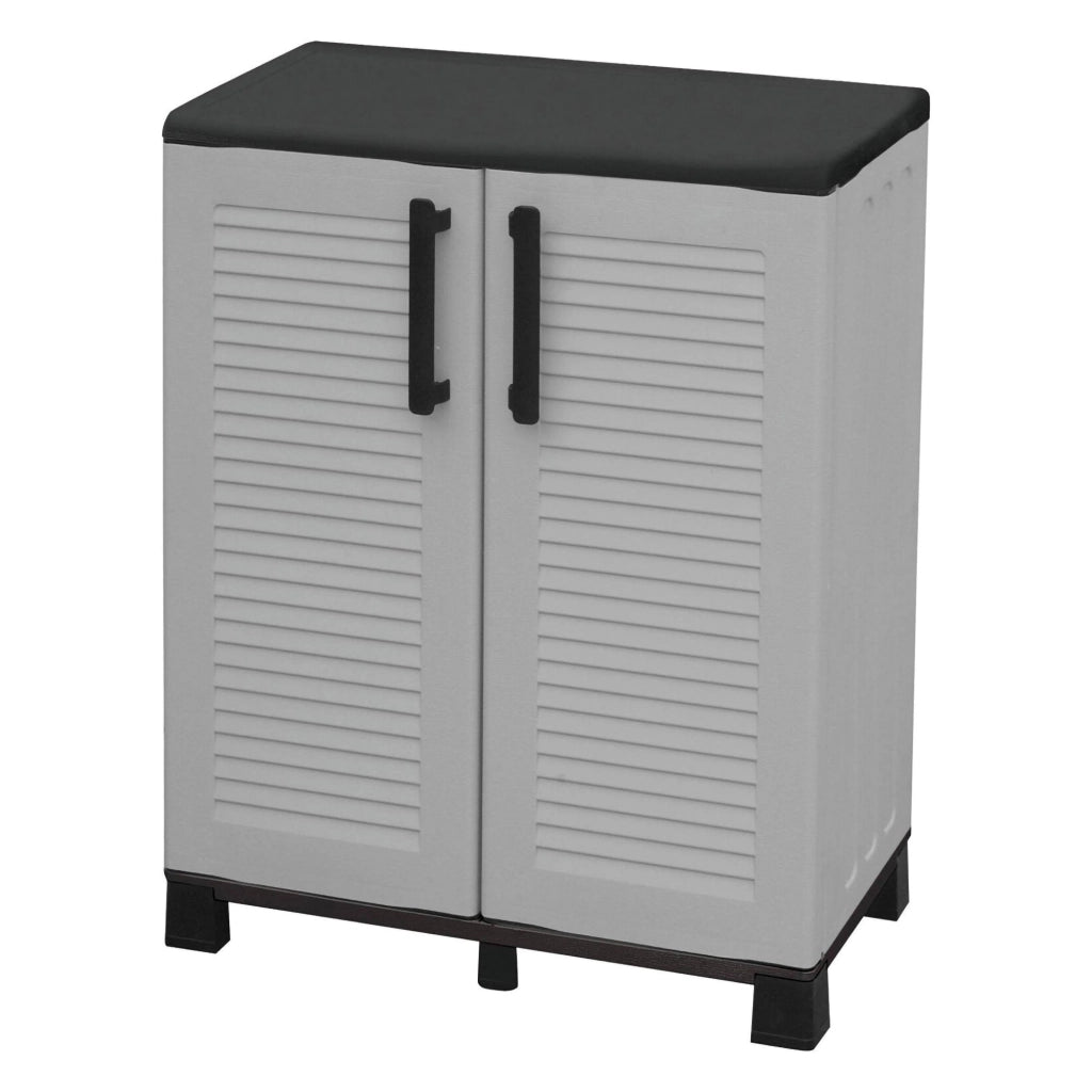 Mobile da Giardino Anthony, Armadio da Esterno un Ripiano Made in Italy, 68x37x90h cm Grigio Chiaro