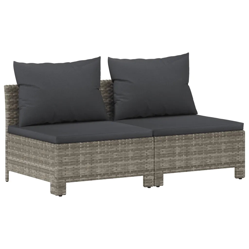Set Divani da Giardino 6 pz con Cuscini in Polyrattan Grigio 3187276