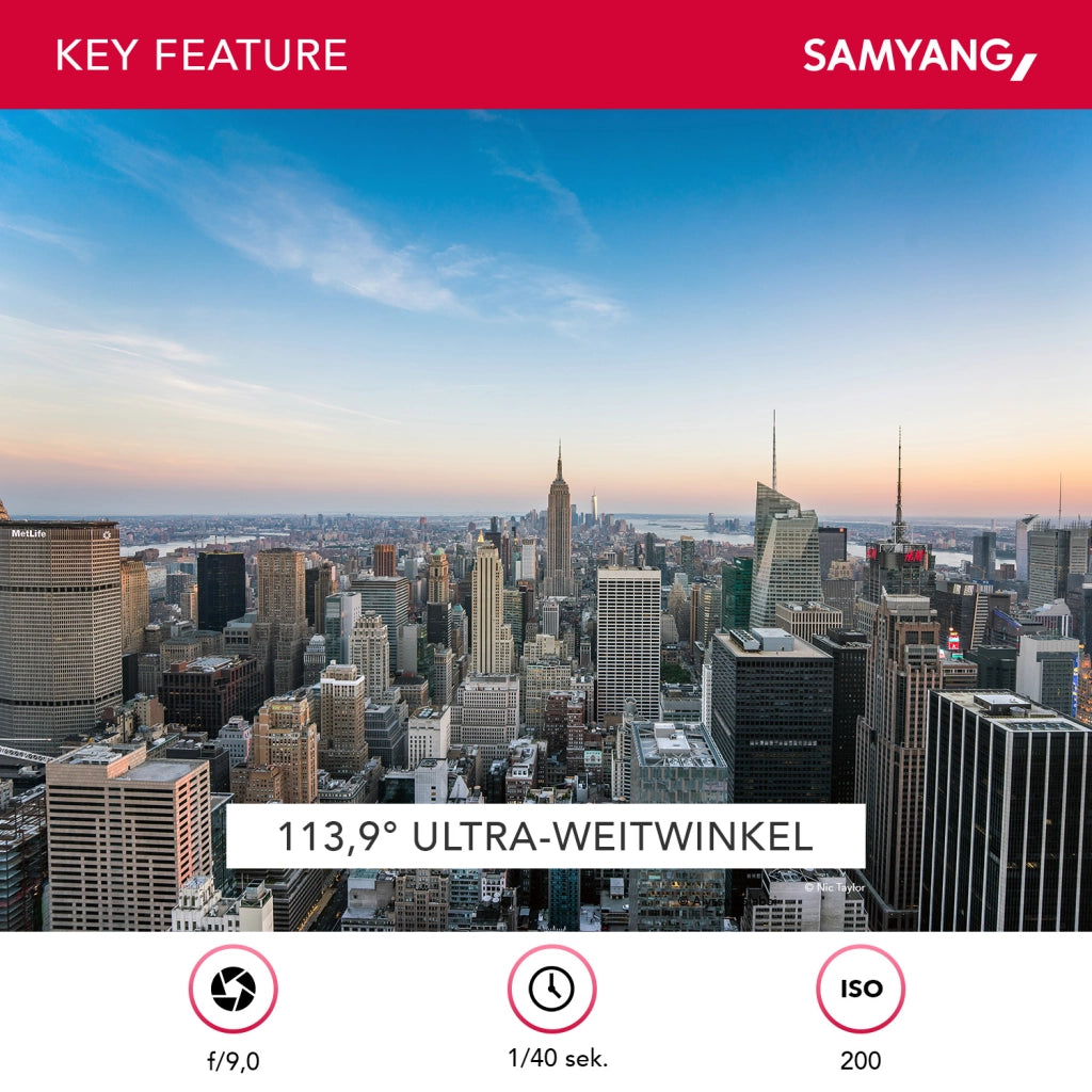 Obiettivo fotografico grandangolare AF 14mm F2,8 compatibile con Sony FE, ultra autofocus con lunghezza focale fissa, per fotocamere mirrorless full-frame e APS-C con attacco E mount