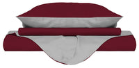 Copripiumino Singolo con Sacco e Federe Doubleface Bordeaux/Grigio Chiaro