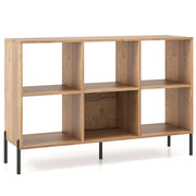 Libreria multifunzionale a 6 scomparti 120 x 35 x 79,5 cm stabile e regolabile stile moderno legno ingegnerizzato naturale 20_0020783