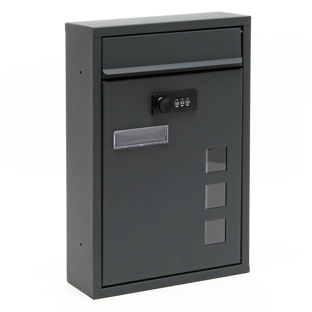 Cassetta postale da parete di design con serratura a combinazione acciaio zincato antracite 16_0000067
