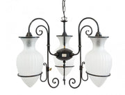 LAMPADE LINEA ANFORA LAMPADARIO A 3 LUCI CON GIARA IN VETRO GHIACCIO