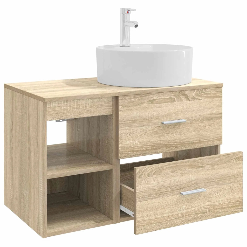 Set di mobili per il bagno 2 pcs Rovere Sonoma 3403906