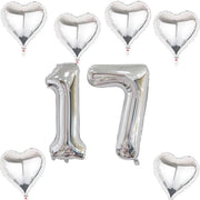Folieballoone XXL 40 pollici - Numero 17 - Festa di compleanno - Helio/Aria - Decorazione - Alta resistenza alla forma - Ballo numerico