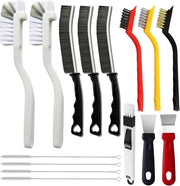 Set di 15 spazzole per pulizia di fessure con setole rigide e abrasive per pulizia approfondita di spazi angusti, come fessure tra finestre scorrevoli e porte, bordi di piastrelle, angoli di persiane, davanzali, tazze e bottiglie.
