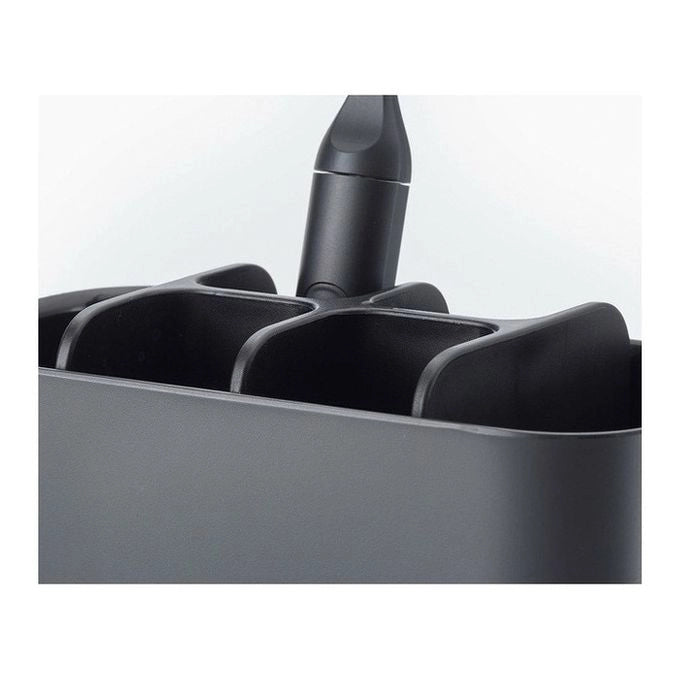 Joseph Joseph 70599 EasyStore Portaspazzolini Grande per Spazzolini Elettrici e Manuali Tubetti Dentifricio e Fili Interdentali Struttura Smontabile e Ventilata Base Antiscivolo colore Nero