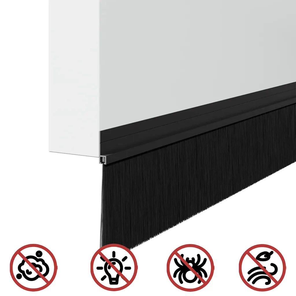 Spazzole per porte autoadesive 6 pz Nero 100 cm CFW8773851