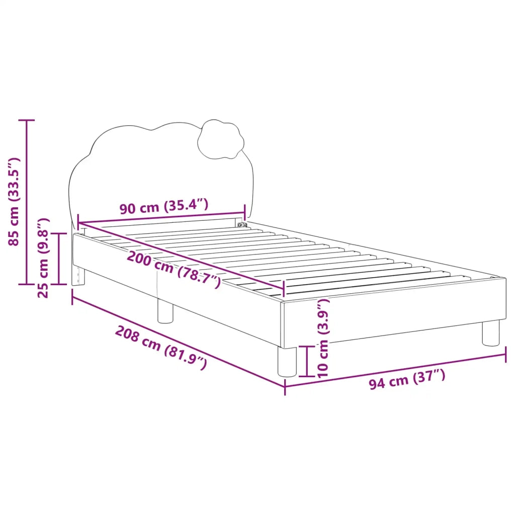 Struttura letto bambini con testata Blu 90 x 200 cm PU 42011023