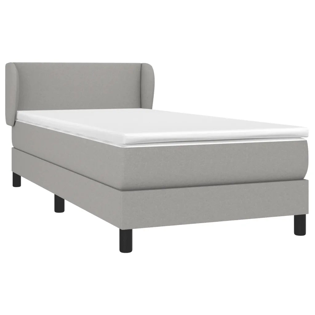 Giroletto a Molle con Materasso Grigio Chiaro 80x200 cm Tessuto cod mxl 37142