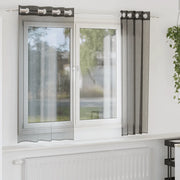vidaXL Tende in Voile con Occhielli 2 pz Nero 140x140 cm