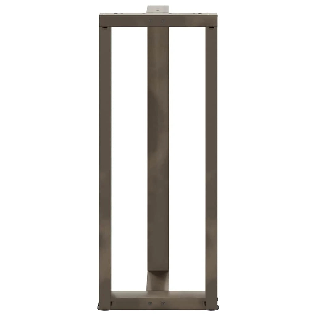Set di 2 gambe per tavolo da bar a forma di T con piedini regolabili 50 x 35 x 100 cm acciaio nero 02_0057353