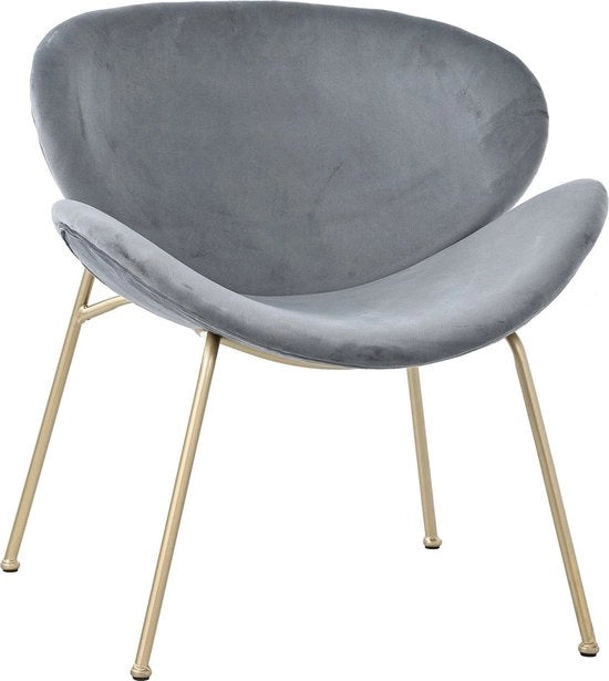 Sedia da Cucina - con Gambe in Metallo d'Oro - Sedute in Pelle Eleganti - Design Lussuoso e Comodo - per Salotto - Cucina e Lounge - Set da 2 Grigio