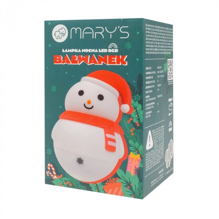 Lampada notte bimbi senza fili Pupazzo Neve RGBW 1W Mary's