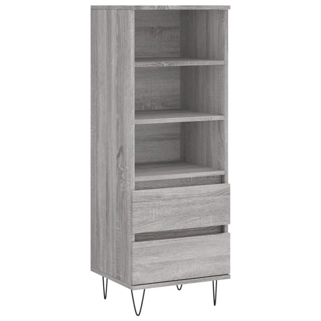 Buffet credenza cassettiera armadio mobile contenitore organizer cucina soggiorno salotto rovere Sonoma alto 40 x 36 x 110 cm legno ingegnerizzato grigio 02_0035356