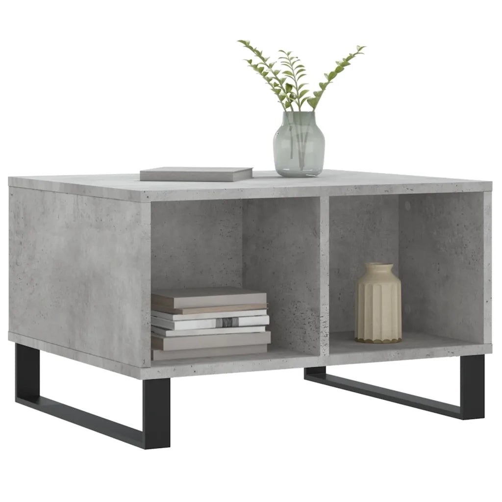 Tavolino Salotto Grigio Cemento 60x50x36,5 cm Legno Multistratocod mxl 118744