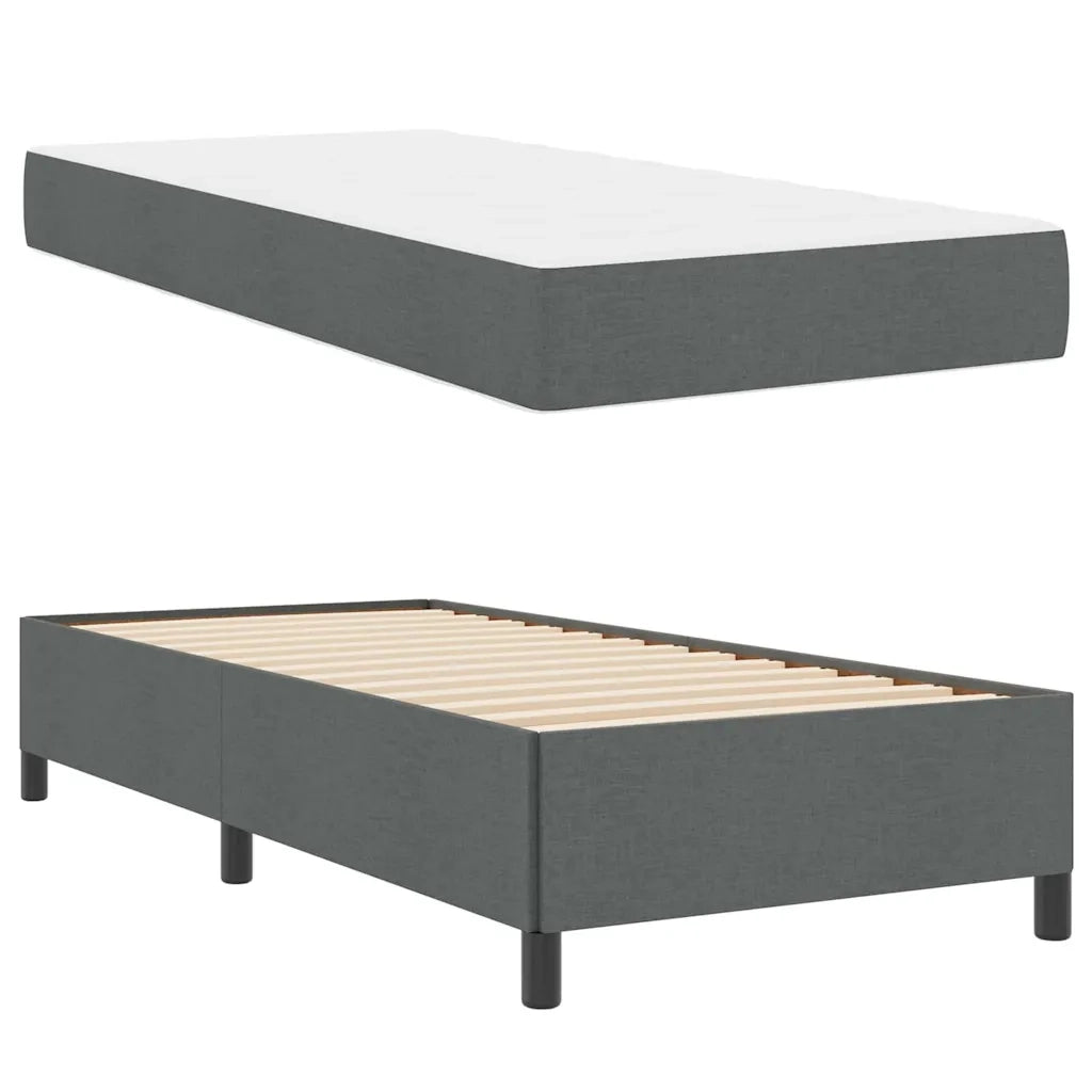 Letto a molle Grigio scuro 90 x 200 cm Tessuto