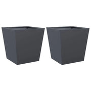 Fioriera rialzata per piante fiori giardino terrazze set da 2 40 x 40 x 40 cm acciaio antracite 02_0038949